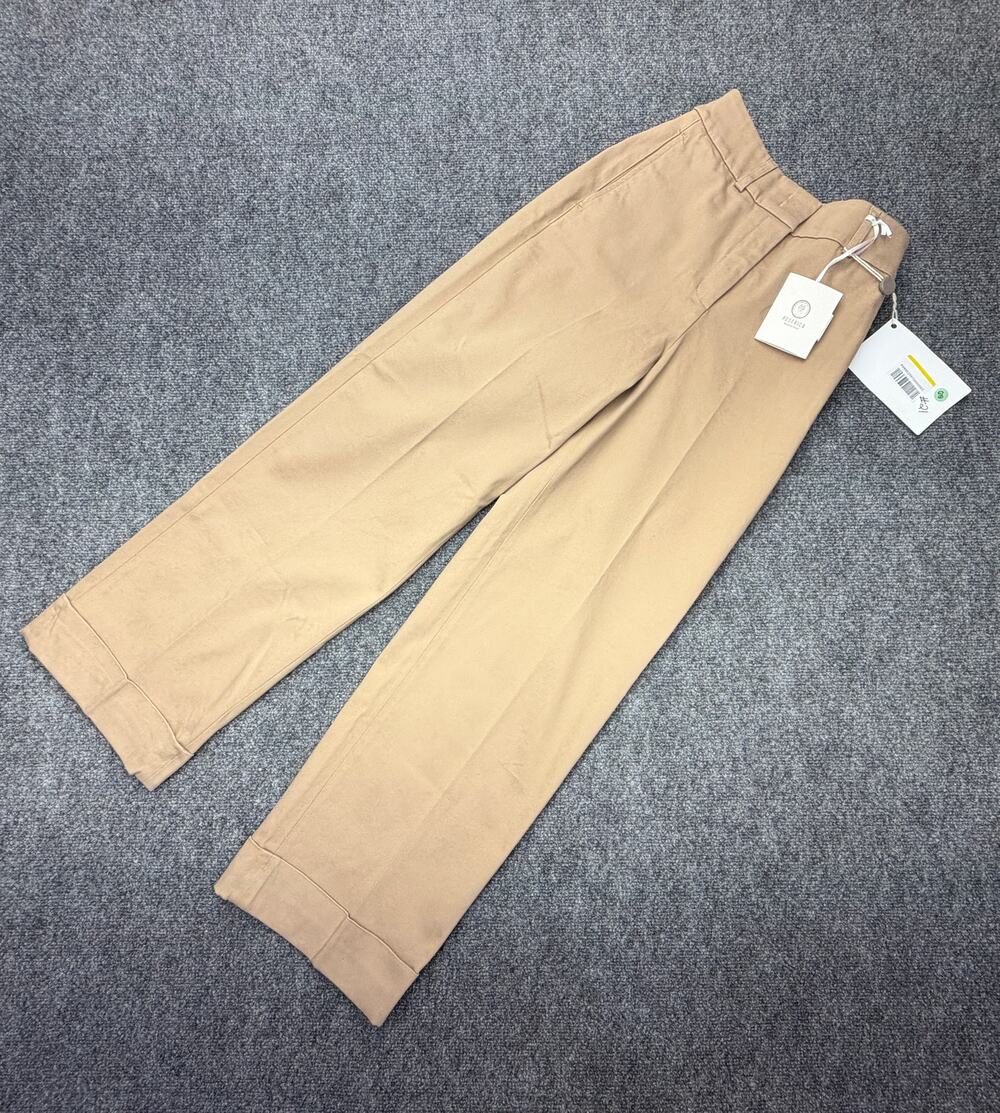 Peserico Womens Pants IT 36 US 0 Tan Wide Leg Cuffed Made Italy NWT NEW